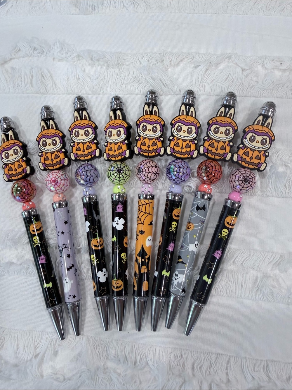 Halloween Fuzzy LaBubu  Bunny Jack-O'-Lantern Ballpoint Pen - Assorted Colors